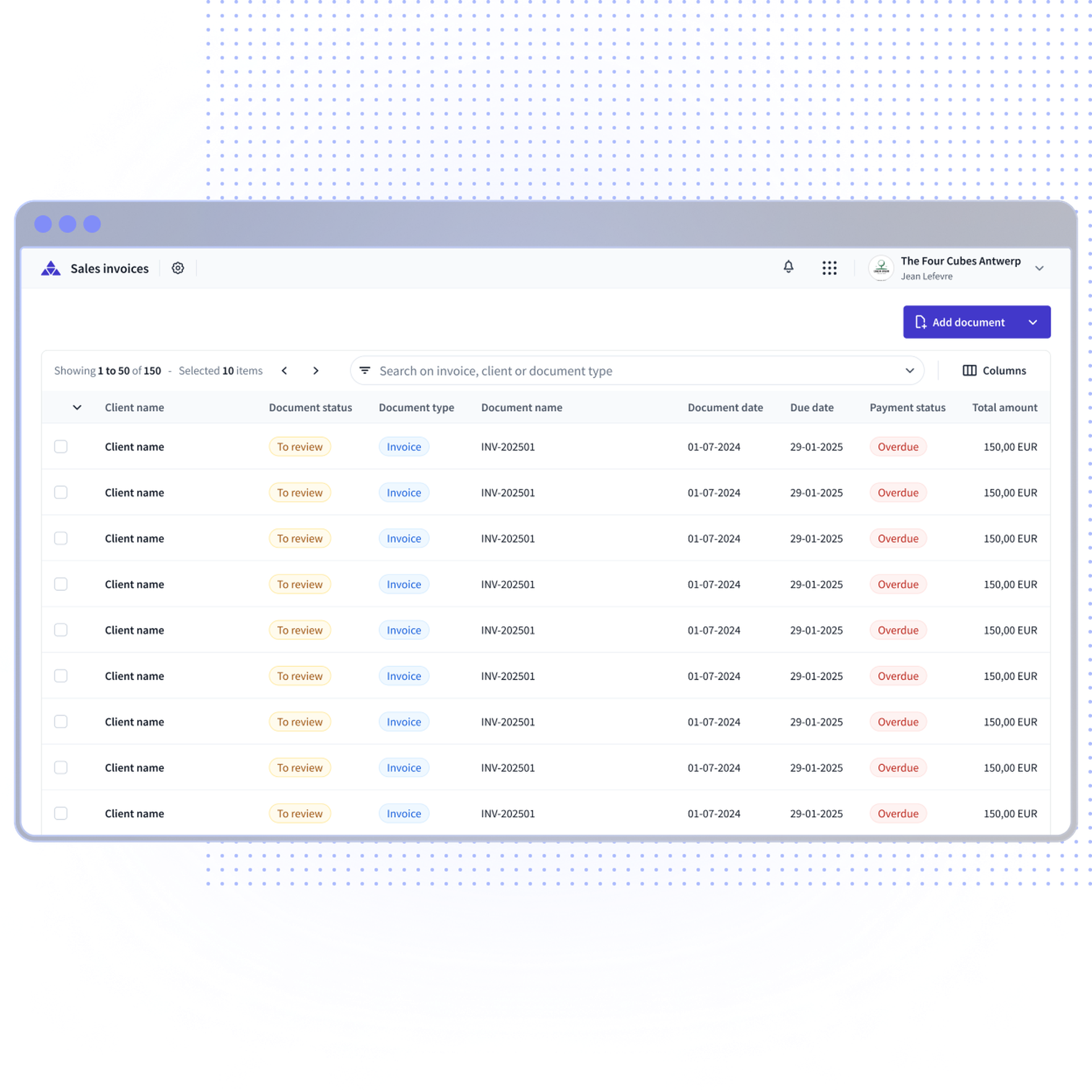 Banqup dashboard