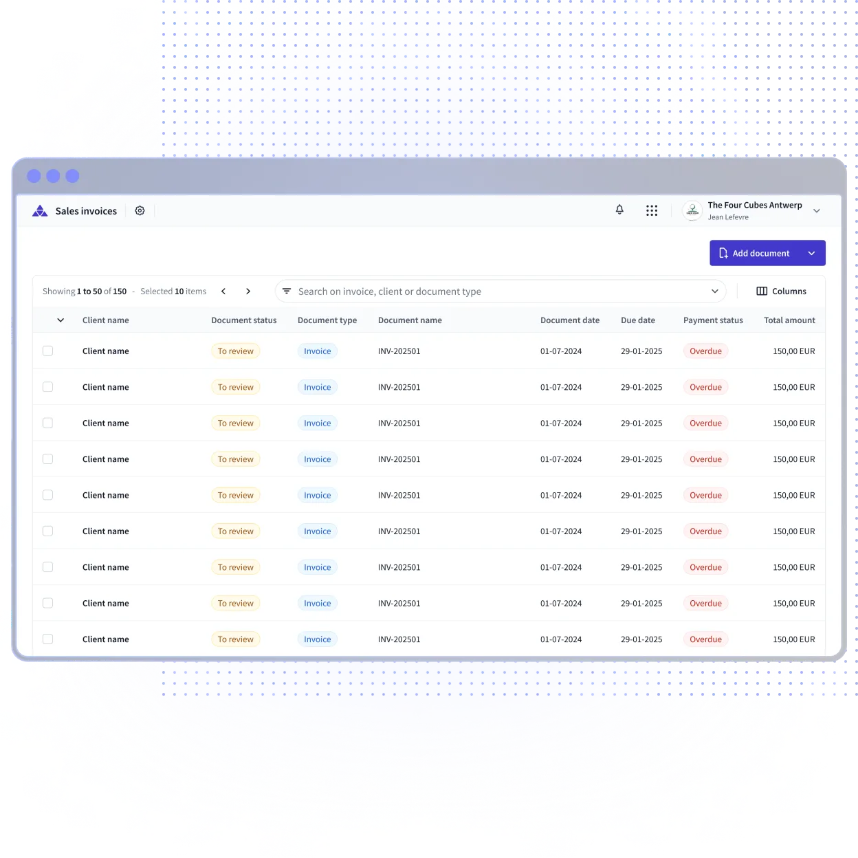 Banqup dashboard