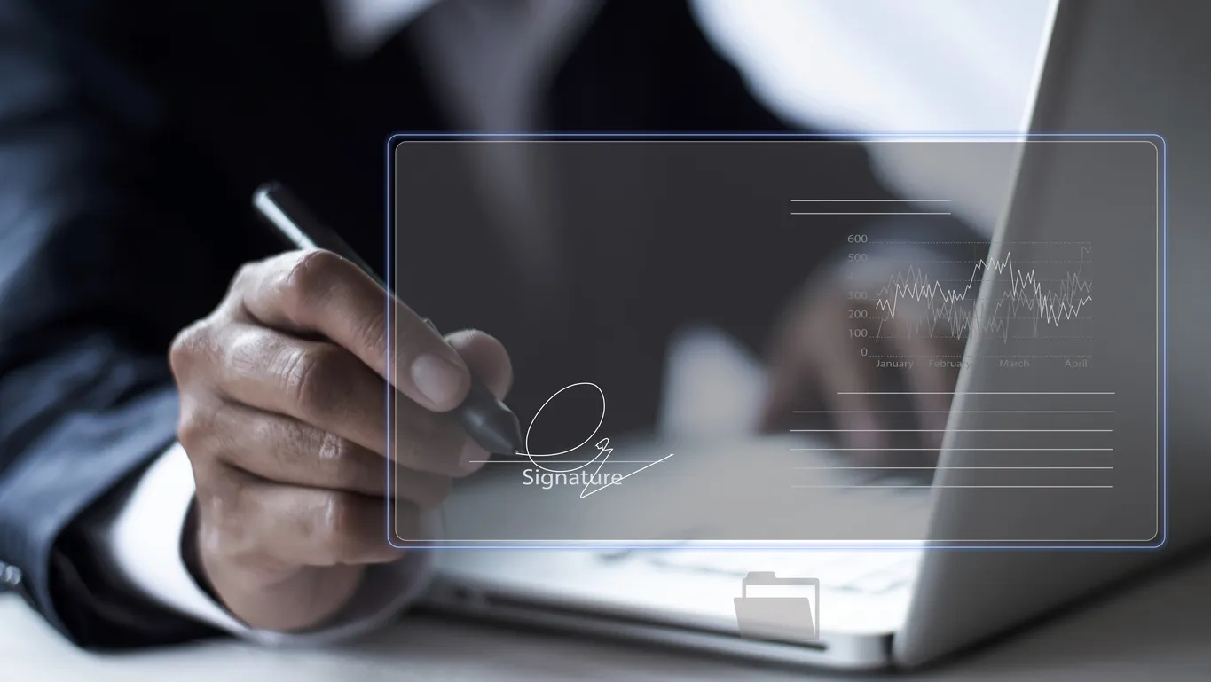example of business man signing - SES