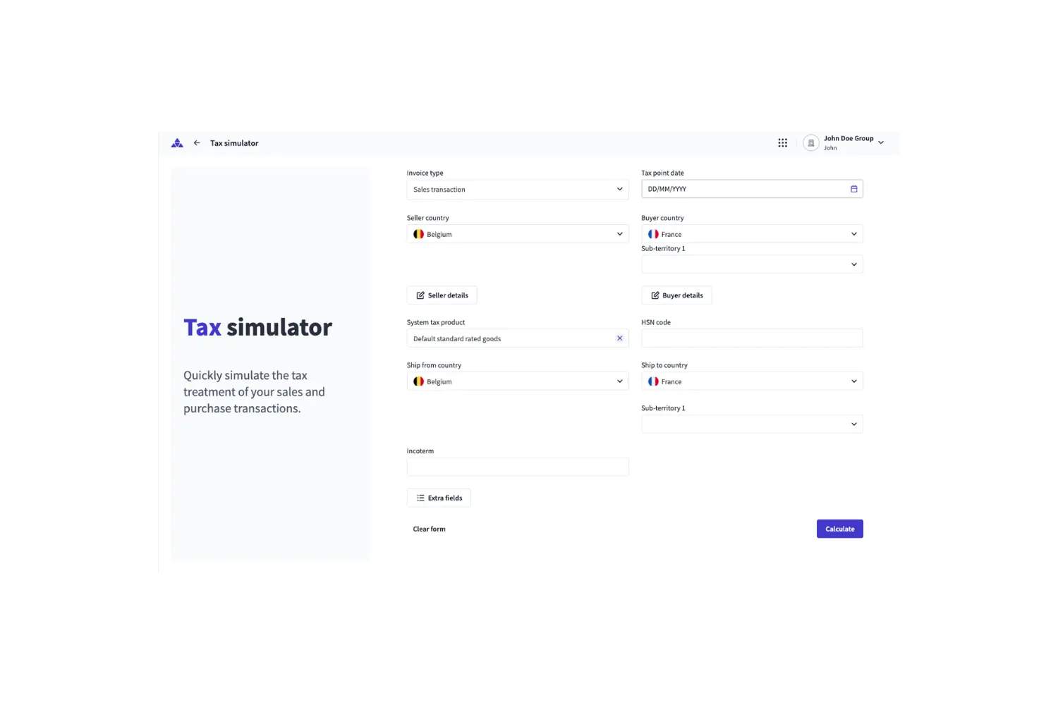 Banqup Documents - Tax validation