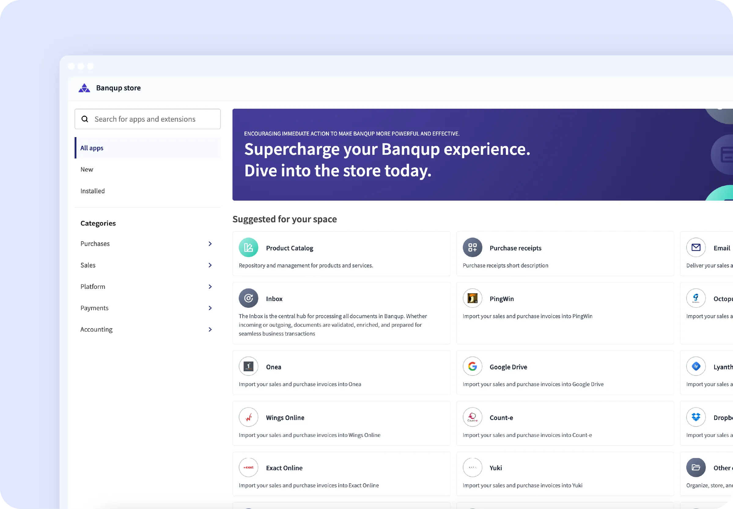 Der Banqup Store: Ihr Hub für sofortige Integration