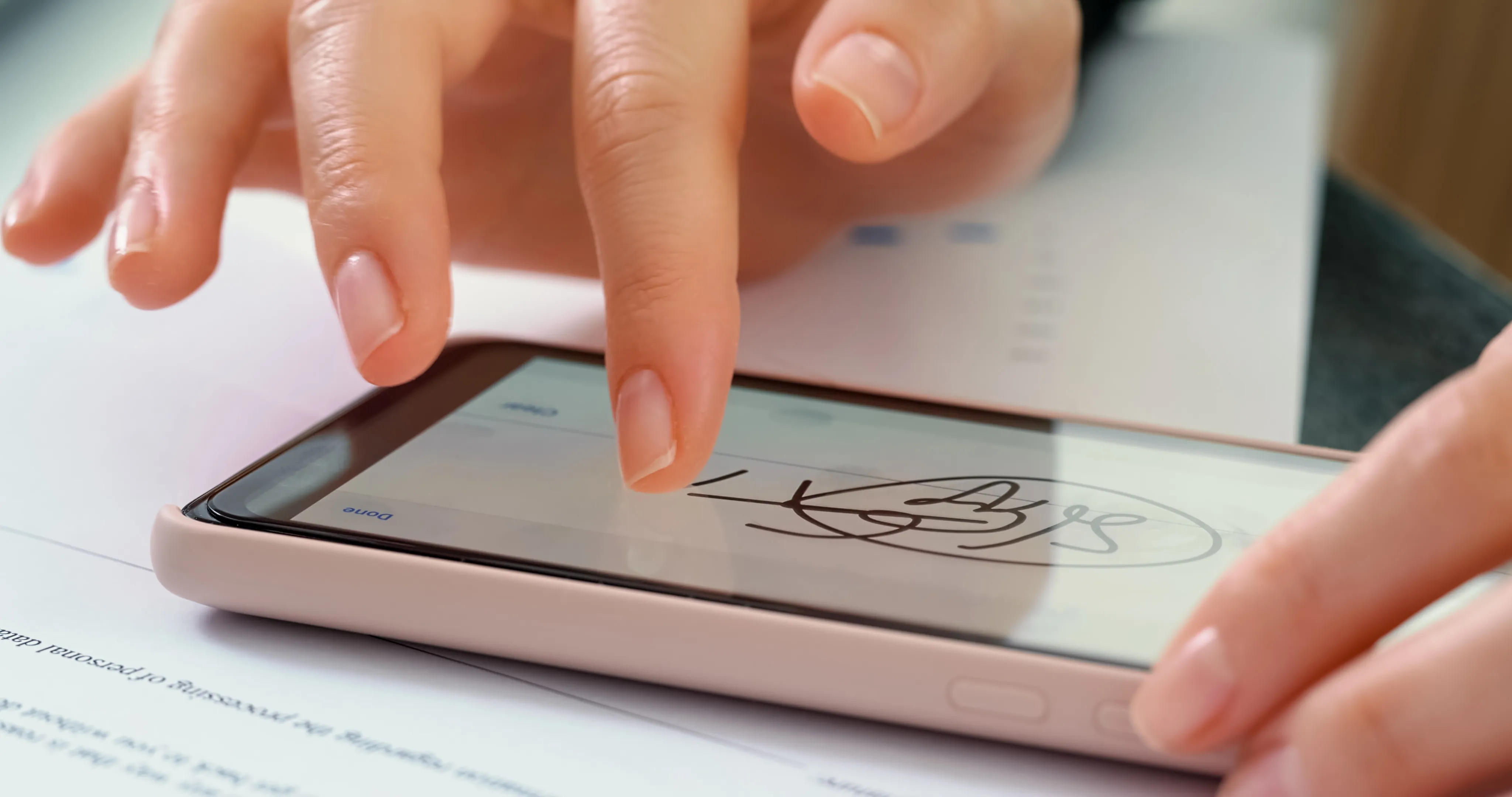 example of ses electronic signature on smartphone